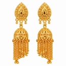 Urthn Traditional Gold Plated Jhumki Earrings with Long chain Tassels( Pack of 6)