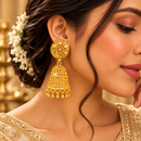 Urthn Heritage Inspired Gold Plated Jhumka Earrings | Traditional Designer Jewellery for Women