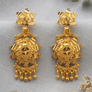 Darshana Jewels Gold Plated Traditional Small Dangler Earrings