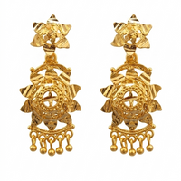 Darshana Jewels Gold Plated Traditional Small Dangler Earrings (Pack of 6)