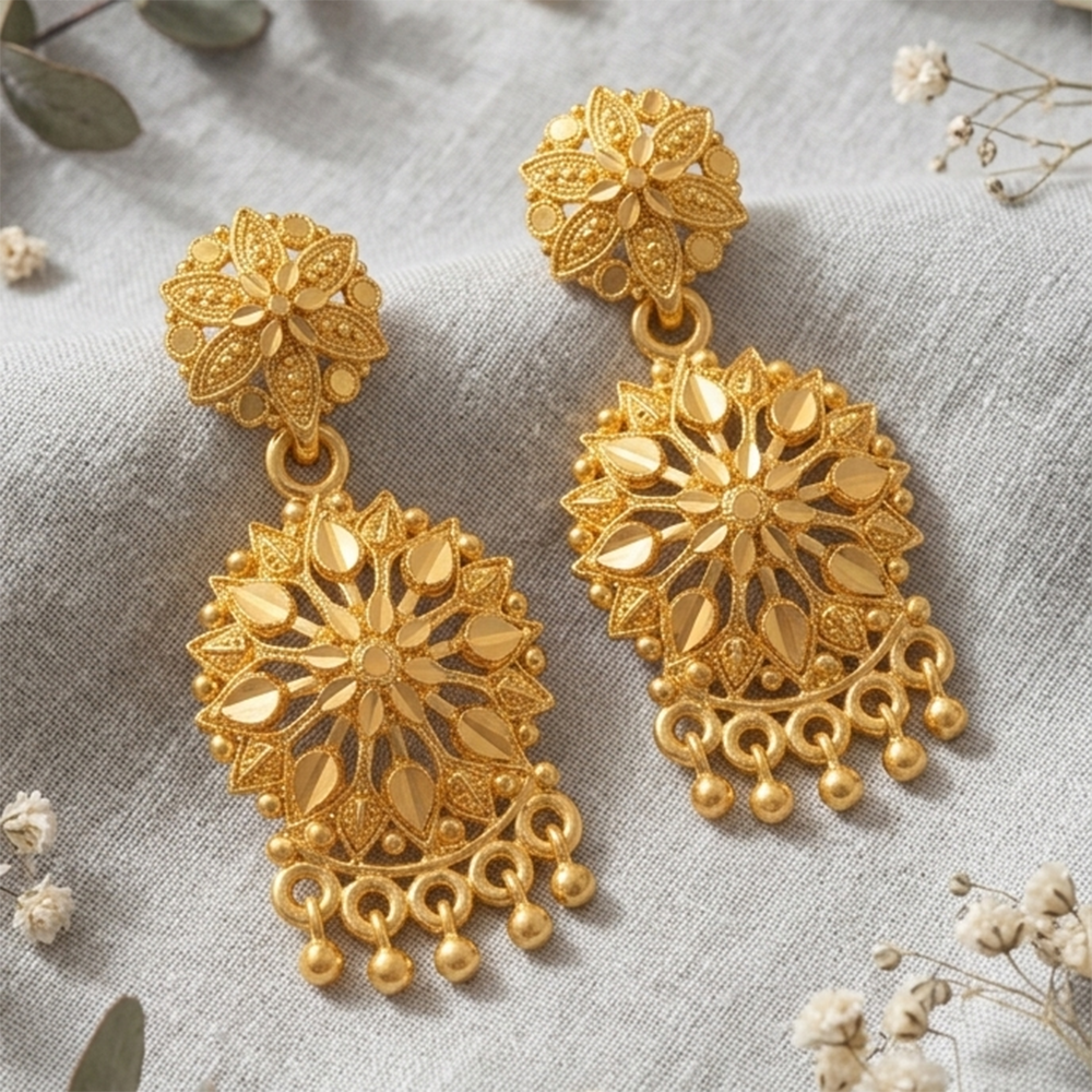 Darshana Jewels Gold Plated Traditional Small Dangler Earrings (Pack of 6)