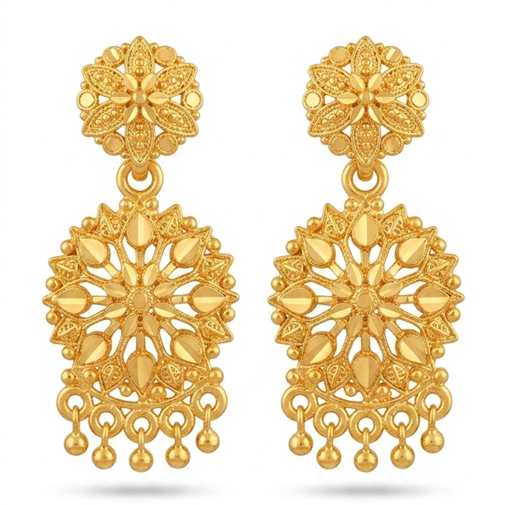Darshana Jewels Gold Plated Traditional Small Dangler Earrings (Pack of 6)