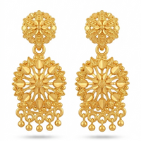 Darshana Jewels Gold Plated Traditional Small Dangler Earrings (Pack of 6)
