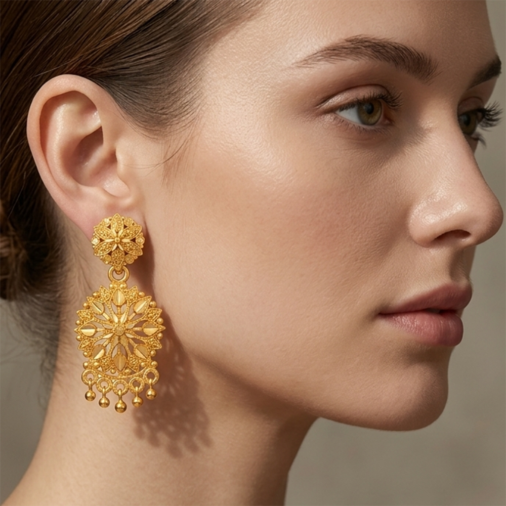 Darshana Jewels Gold Plated Traditional Small Dangler Earrings (Pack of 6)