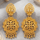 Darshana Jewels Gold Plated Traditional Small Dangler Earrings