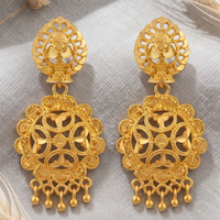 Darshana Jewels Gold Plated Traditional Small Dangler Earrings