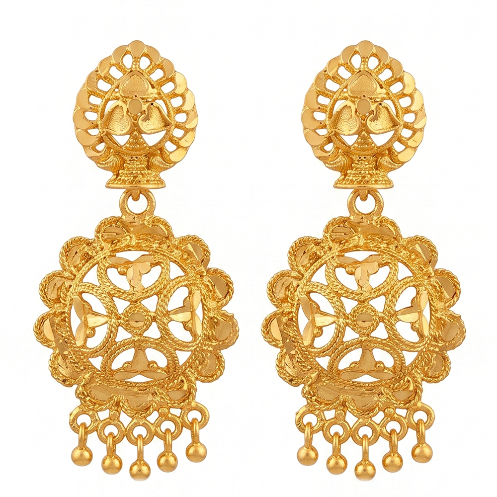 Darshana Jewels Gold Plated Traditional Small Dangler Earrings (Pack of 6)