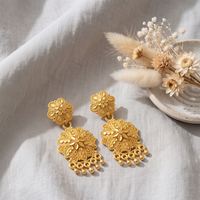 Darshana Jewels Gold Plated Traditional Small Dangler Earrings