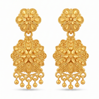 Darshana Jewels Gold Plated Traditional Small Dangler Earrings (Pack of 6)