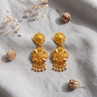 Darshana Jewels Gold Plated Traditional Small Dangler Earrings