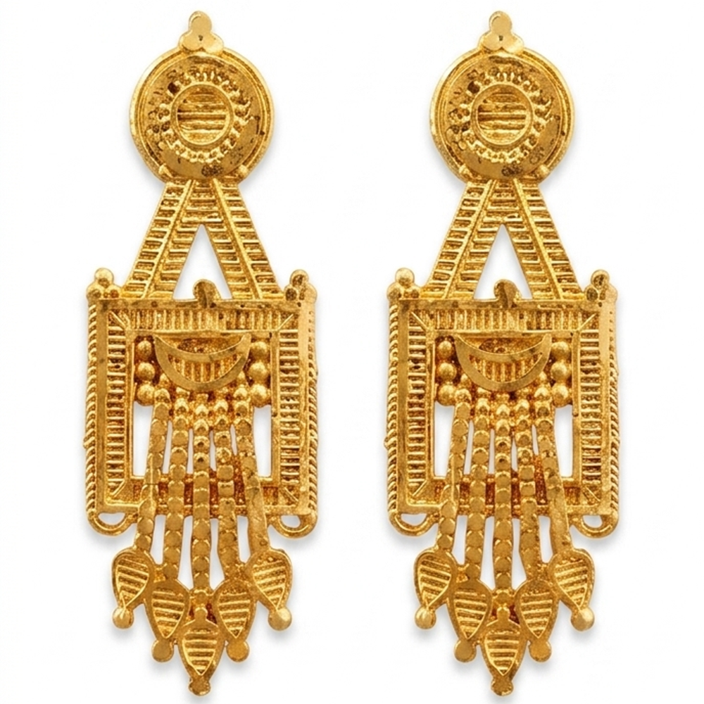 Darshana Jewels Gold Plated Traditional Small Dangler Earrings(Pack Of 6)
