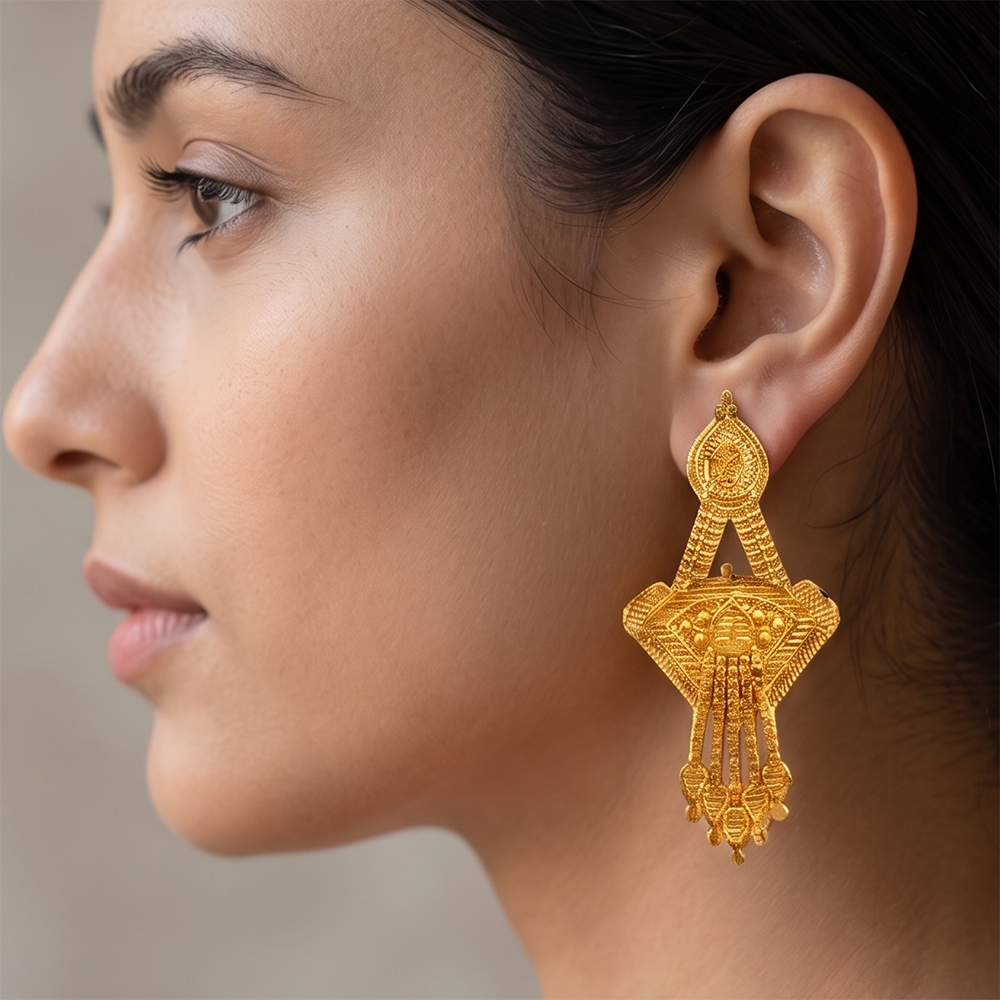 Darshana Jewels Gold Plated Traditional Small Dangler Earrings (Pack of 6)