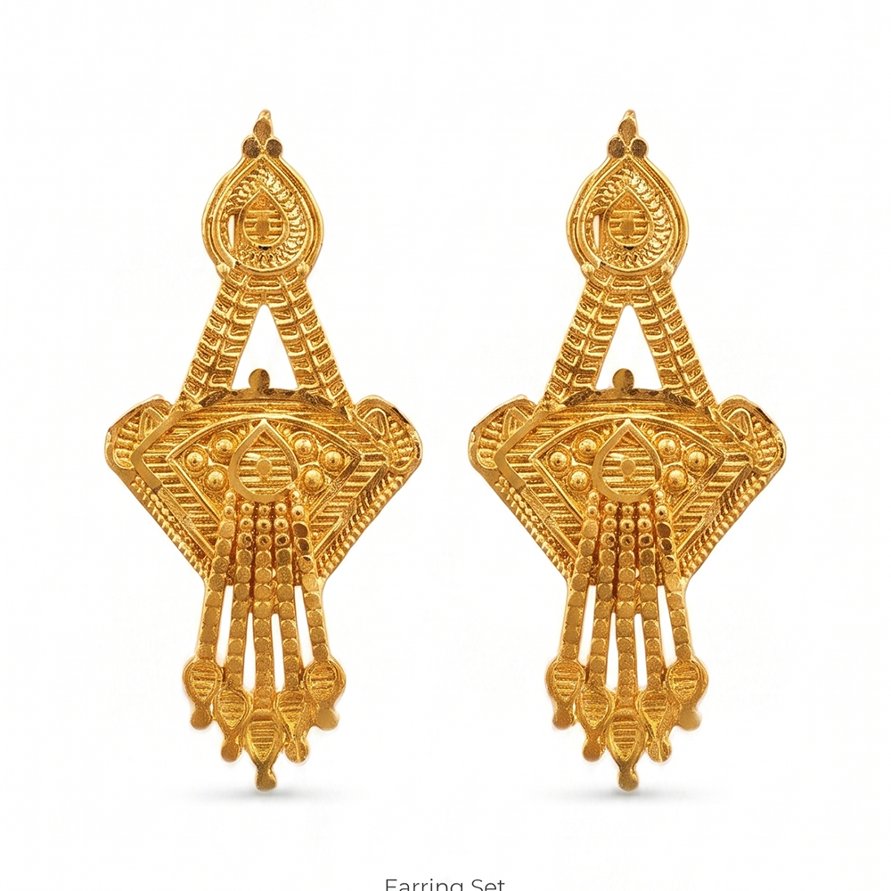 Darshana Jewels Gold Plated Traditional Small Dangler Earrings (Pack of 6)