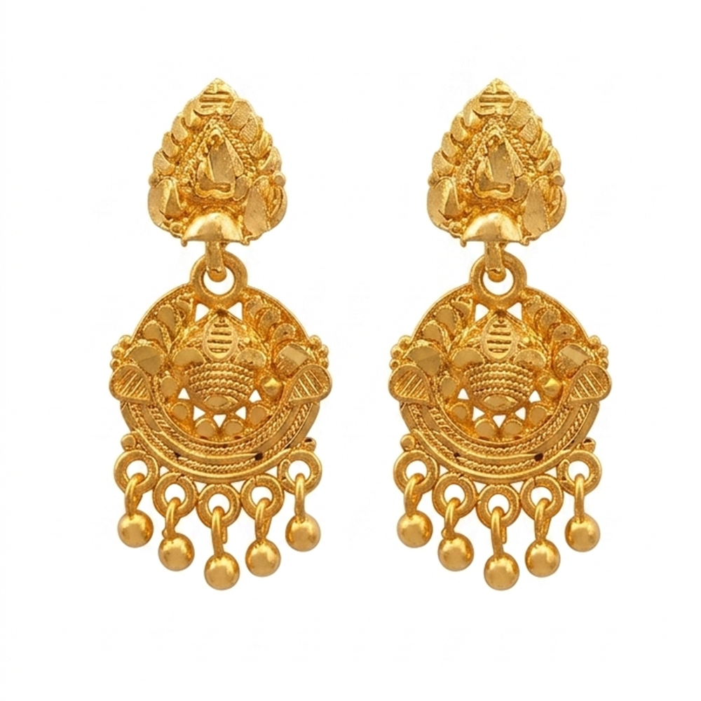 Darshana Jewels Gold Plated Traditional Small Dangler Earrings(Pack Of 6)