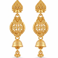 Darshana Jewels Gold Plated Traditional Small Dangler Earrings (Pack of 6)