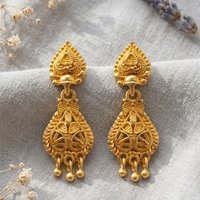 Darshana Jewels Gold Plated Traditional Small Dangler Earrings(Pack Of 6)