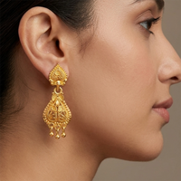 Darshana Jewels Gold Plated Traditional Small Dangler Earrings(Pack Of 6)