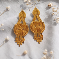Darshana Jewels Gold Plated Traditional Small Dangler Earrings