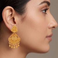 Darshana Jewels Gold Plated Traditional Small Dangler Earrings (Pack of 6)