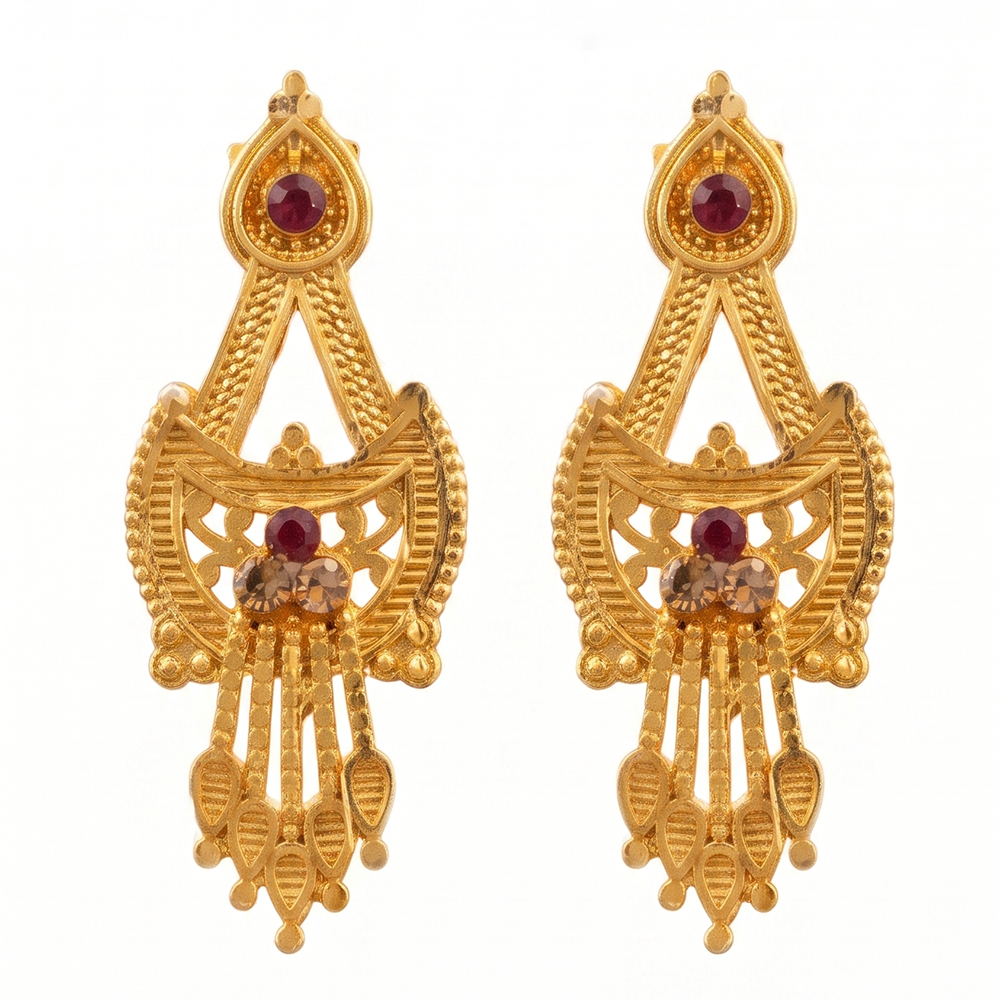 Darshana Jewels Gold Plated Traditional Small Dangler Earrings (Pack of 6)