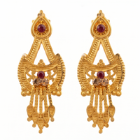 Darshana Jewels Gold Plated Traditional Small Dangler Earrings (Pack of 6)