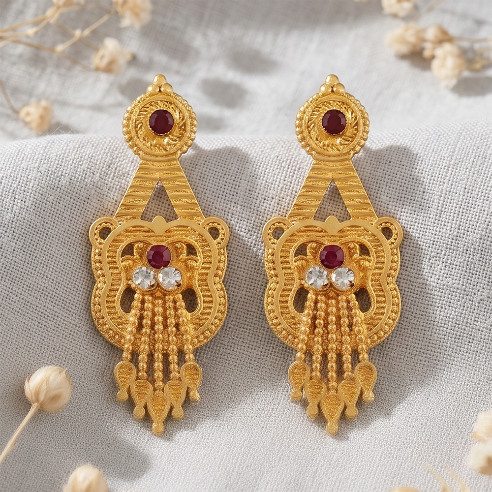 Darshana Jewels Gold Plated Traditional Small Dangler Earrings (Pack of 6)