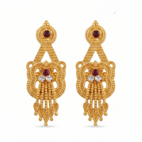 Darshana Jewels Gold Plated Traditional Small Dangler Earrings (Pack of 6)