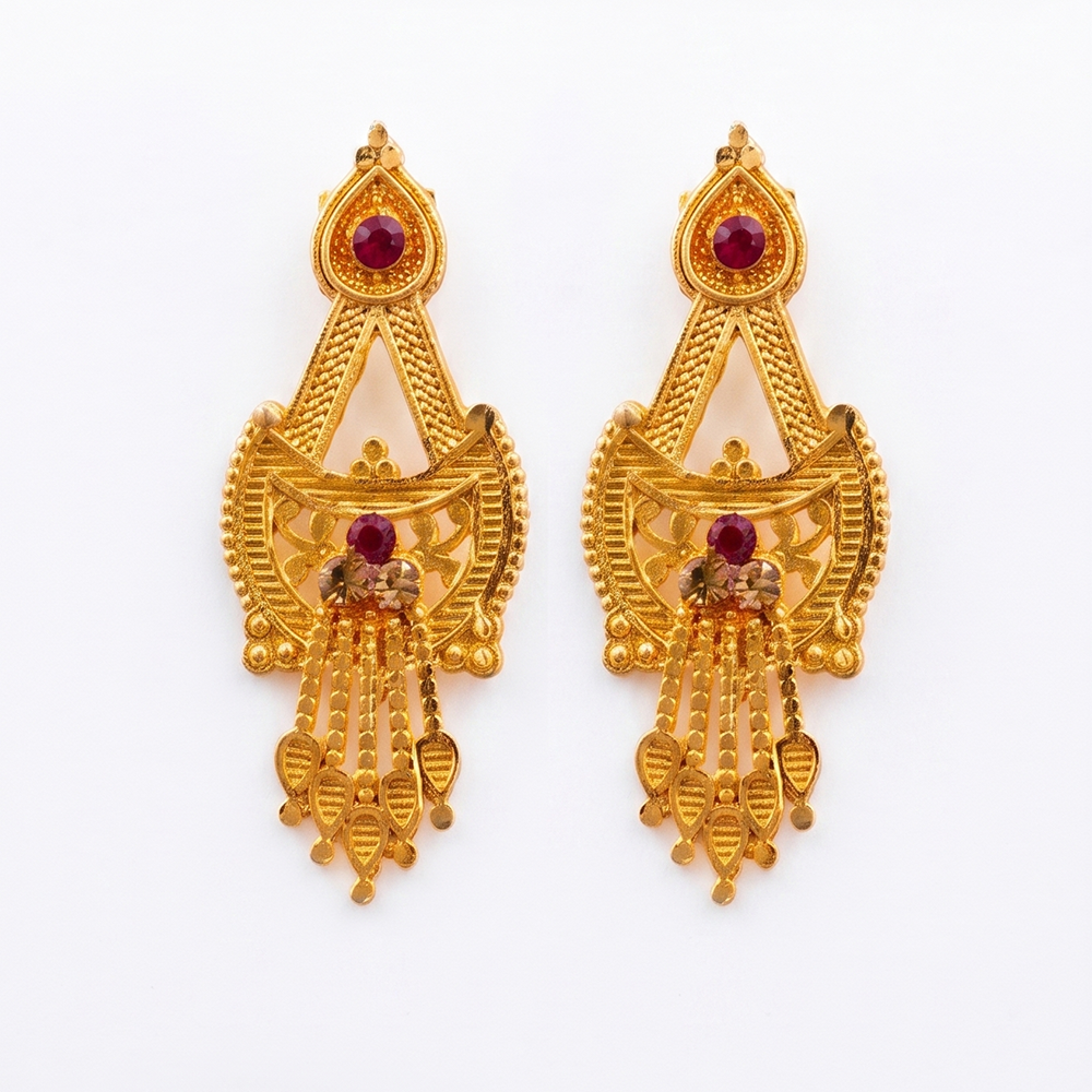 Darshana Jewels Gold Plated Traditional Small Dangler Earrings (Pack of 6)