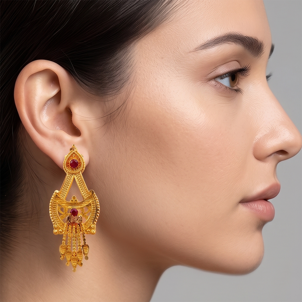 Darshana Jewels Gold Plated Traditional Small Dangler Earrings (Pack of 6)