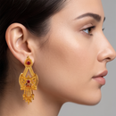 Darshana Jewels Gold Plated Traditional Small Dangler Earrings (Pack of 6)