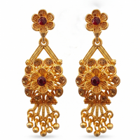Darshana Jewels Gold Plated Traditional Small Dangler Earrings (Pack of 6)