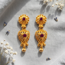 Darshana Jewels Gold Plated Traditional Small Dangler Earrings