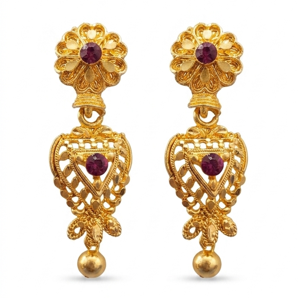 Darshana Jewels Gold Plated Traditional Small Dangler Earrings (Pack of 6)