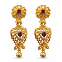 Darshana Jewels Gold Plated Traditional Small Dangler Earrings (Pack of 6)