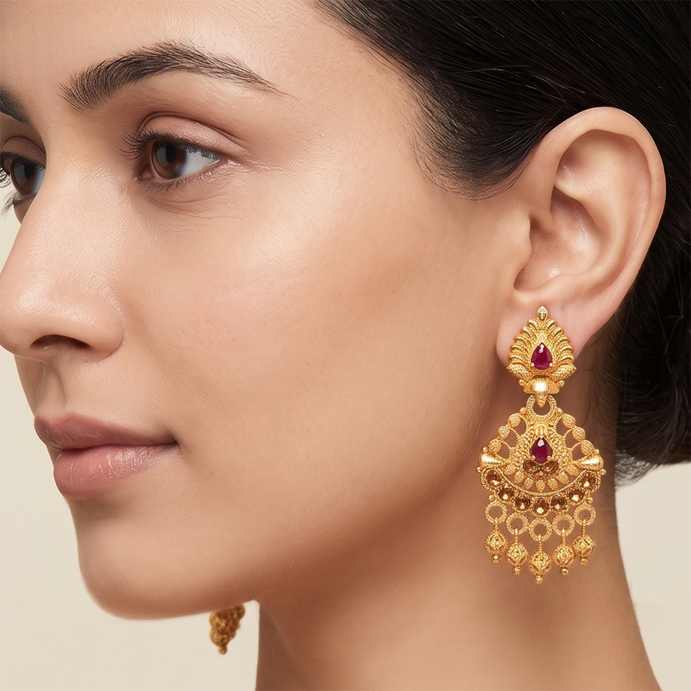 Darshana Jewels Gold Plated Traditional Small Dangler Earrings (Pack of 6)