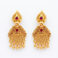 Darshana Jewels Gold Plated Traditional Small Dangler Earrings(Pack Of 6)