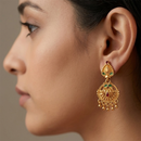 Darshana Jewels Gold Plated Traditional Small Dangler Earrings(Pack Of 6)