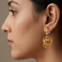 Darshana Jewels Gold Plated Traditional Small Dangler Earrings(Pack Of 6)