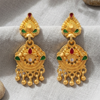 Darshana Jewels Gold Plated Traditional Small Dangler Earrings(Pack Of 6)
