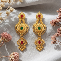 Darshana Jewels Gold Plated Traditional Small Dangler Earrings
