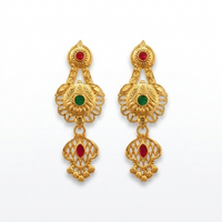 Darshana Jewels Gold Plated Traditional Small Dangler Earrings (Pack of 6)