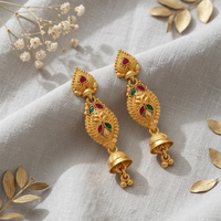 Darshana Jewels Gold Plated Traditional Small Jhumki Earrings(Pack Of 6)