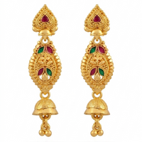 Darshana Jewels Gold Plated Traditional Small Jhumki Earrings(Pack Of 6)