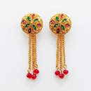 Darshana Jewels Gold Plated Traditional Dangler Tassel Earrings (Pack of 6)