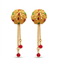 Darshana Jewels Gold Plated Traditional Dangler Tassel Earrings(Pack Of 6)