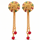 Darshana Jewels Gold Plated Traditional Dangler Tassel Earrings (Pack of 6)