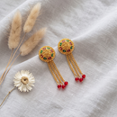Darshana Jewels Gold Plated Traditional Dangler Tassel Earrings