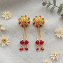 Darshana Jewels Gold Plated Traditional Dangler Tassel Earrings(Pack Of 6)