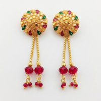 Darshana Jewels Gold Plated Traditional Dangler Tassel Earrings(Pack Of 6)
