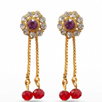 Darshana Jewels Gold Plated Traditional Dangler Tassel Earrings (Pack of 6)